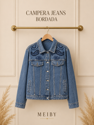Campera Jean Bordada